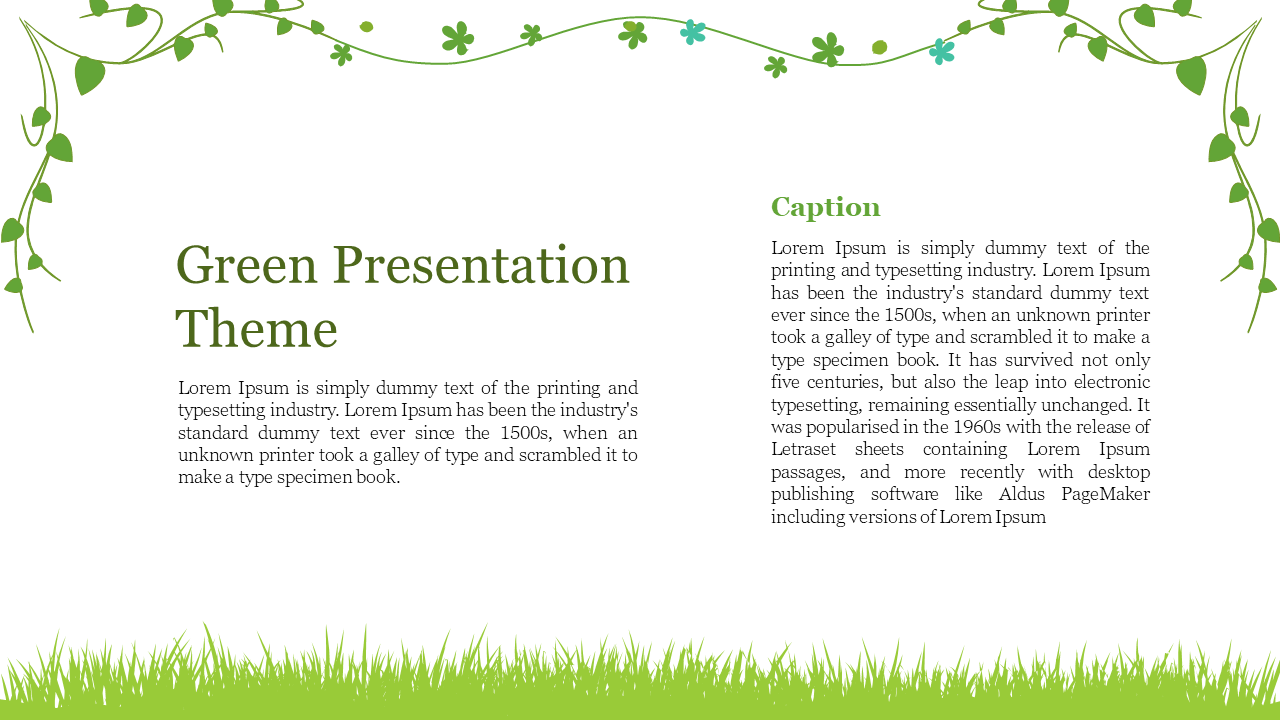 Stunning Green Presentation Theme For Your Requirement